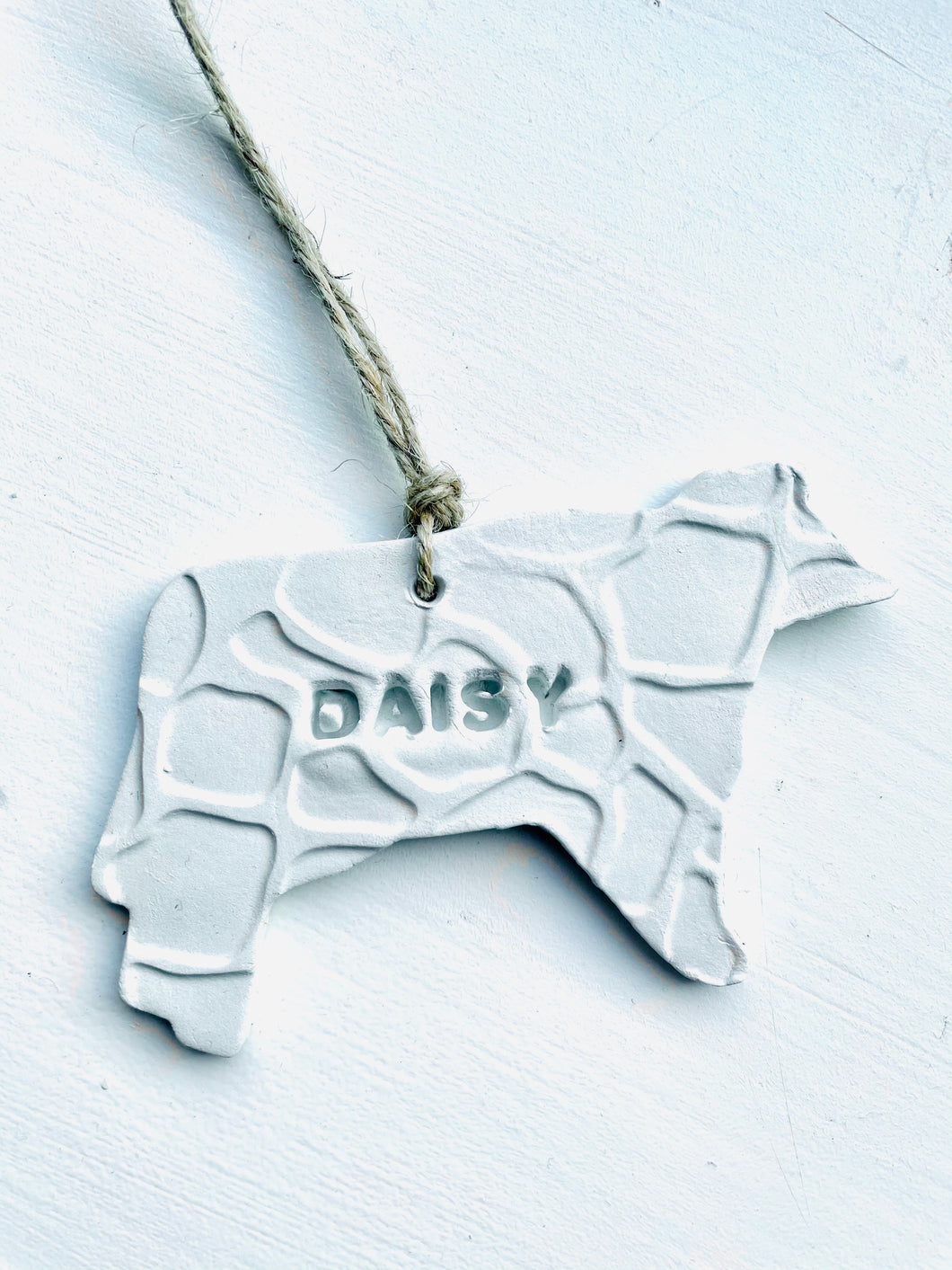Personalised Cow ornament