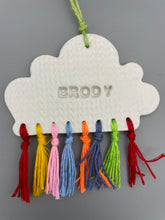 Load image into Gallery viewer, Personalised large Rainbow cloud ornament
