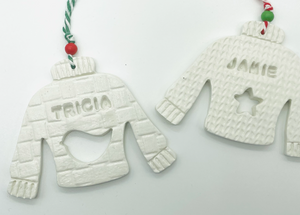 Square knit Christmas Jumper ornament